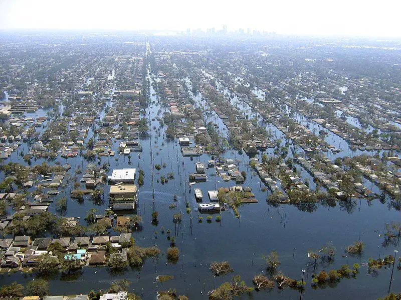 Flooded New Orleans in the aftermath of Hurricane Katrina
